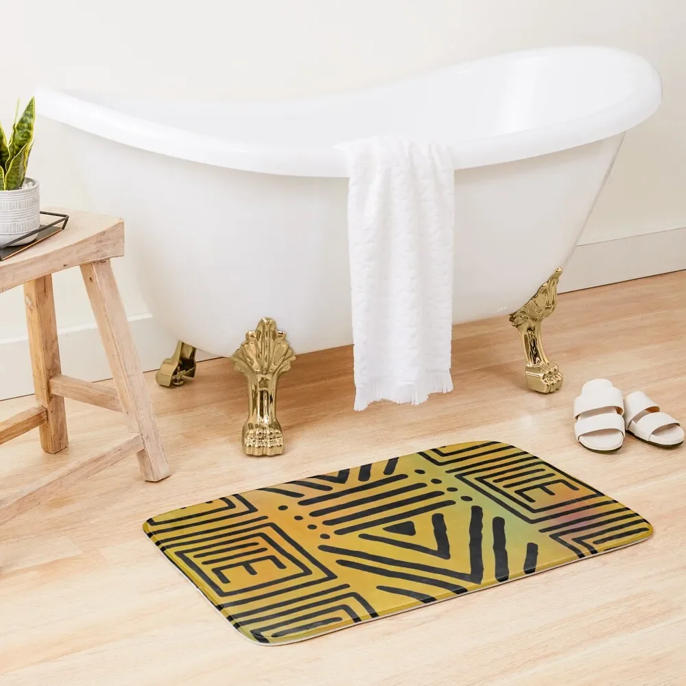 

African Bogolan Colorful Rainbow Pattern Bath Mat Bathroom Accessories Sets Luxury Hallway Carpet Carpet For Bath Anti-Skid Mat