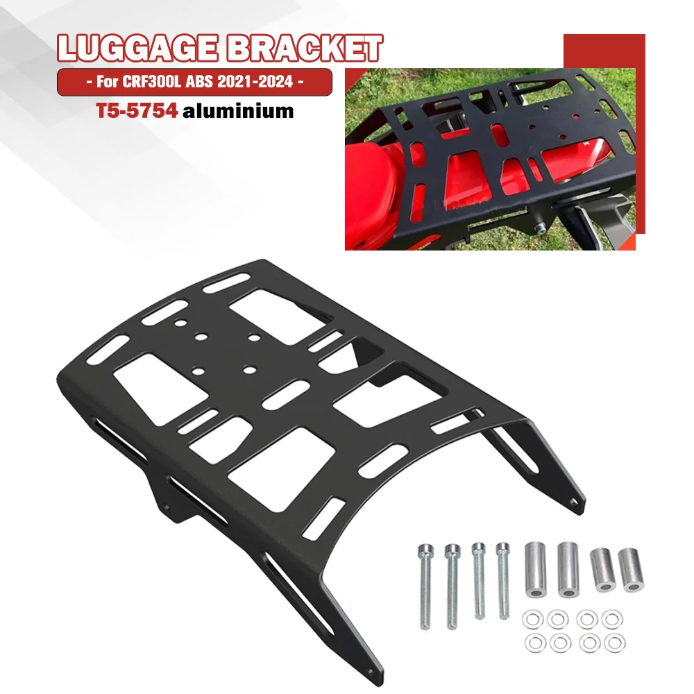 

FOR HONDA CRF300L ABS 2021-2024 Motorcycle Rack Holder Black Metal Rear Luggage Cargo Holder Shelf Support Bracket CRF300 LS