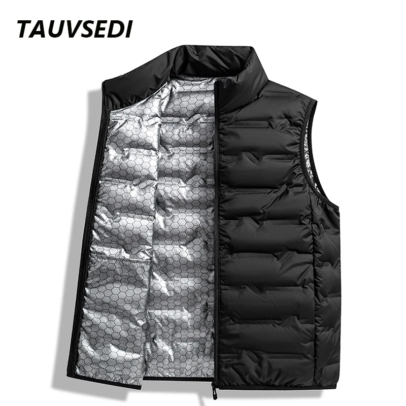 Winter Men Sleeveless Vest Jackets Warm Waterproof Ultralight Puffer Vest Men Casual Windproof Thicken Waistcoat Brand Vest Male