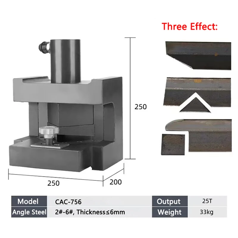 Angle Steel Cutter CAC-756 Hydraulic Angle Iron Triangle/Rectangle Cutting machine Angle Steel Processing machine