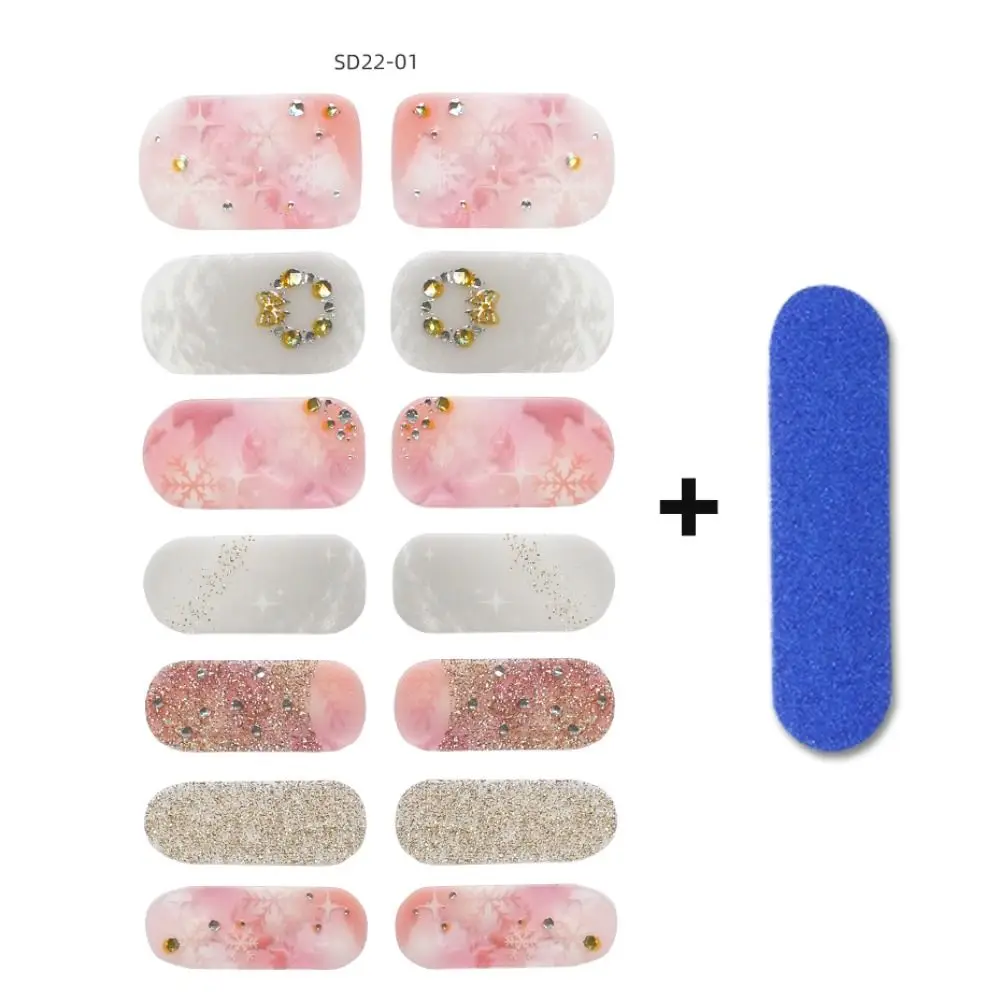 冬ジェルネイルアートステッカー スノーフレークグリッターレーザーフルカバーネイルステッカー フルカバーブロンジングラップ 自己粘着ネイルデカール