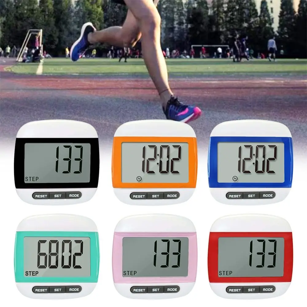 مشبك حزام المشي الصغير المحمول LCD عداد الخطى الجيب الرقمي خطوة كيلومتر عداد المشي عداد الخطى