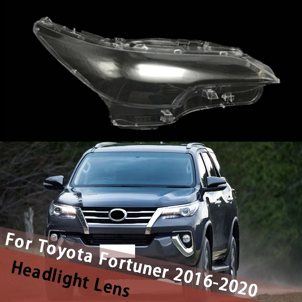 

Крышки линз левой и правой передней фары для Toyota Fortuner 2016-2020 (высокая) светодиодная крышка автомобильной фары, крышка лампы, корпус лампы
