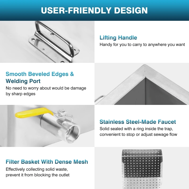 Imagem -05 - Interceptor de Graxa de Armadilha de Óleo de Água Separador de Filtro Tratamento de Águas Residuais de Cozinha para Restaurante e Casa Aço Inoxidável