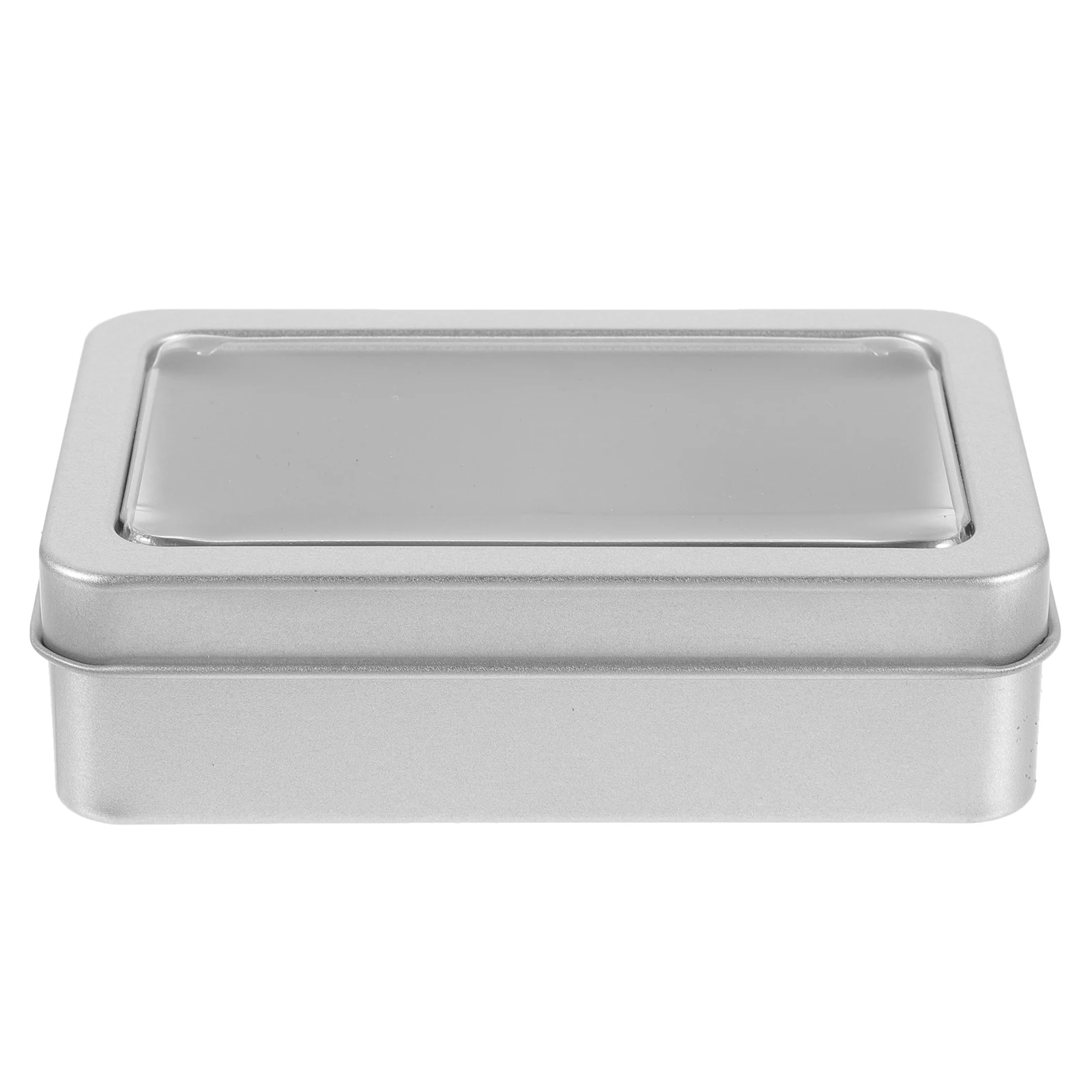 

Frosted Tinplate Square Iron Box 107x70x30mm Metal Storage Container With Clear Lid For Beads Bracelets Small Tools Home Travel