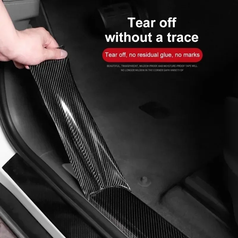 DIY 탄소 섬유 테이프 스티커 자동차 3D 나노 블랙 자동차 도어 엣지 가드 측면 방수 장식 접착 보호 필름 테이프
