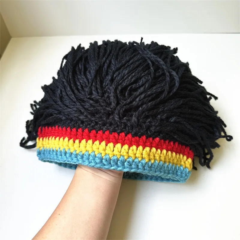 Reggae Dreadlocks Hat Men and Women Personality Funny Pullover Hat European and American Hip-hop Party Wool Wig Hat