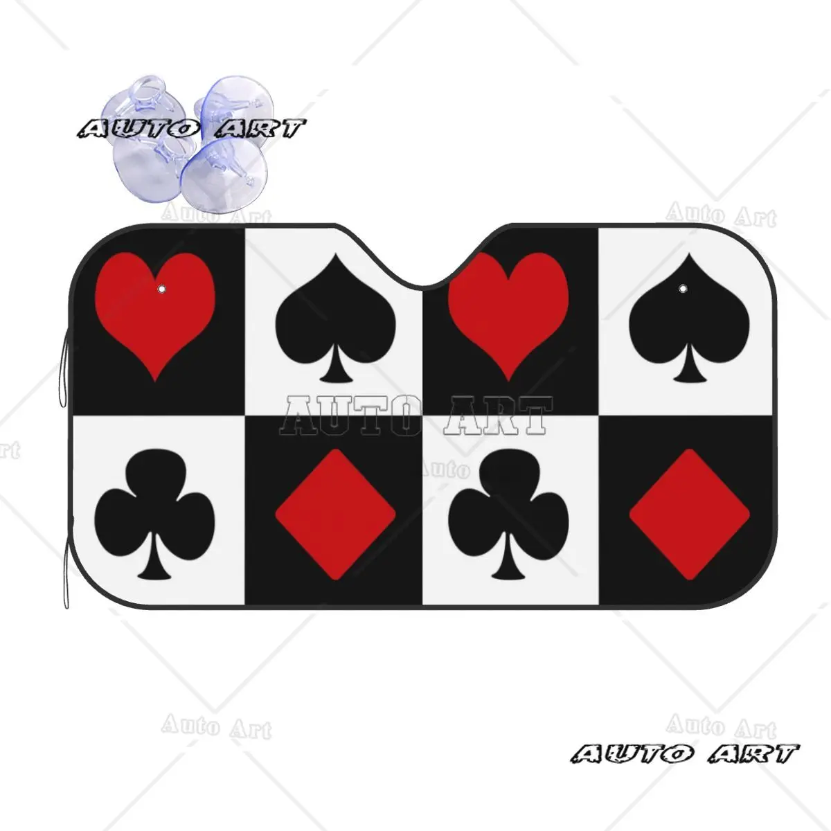 

Playing Card Sunshade Windscreen Car Front Windshield Window Sun Visor Accessories Covers