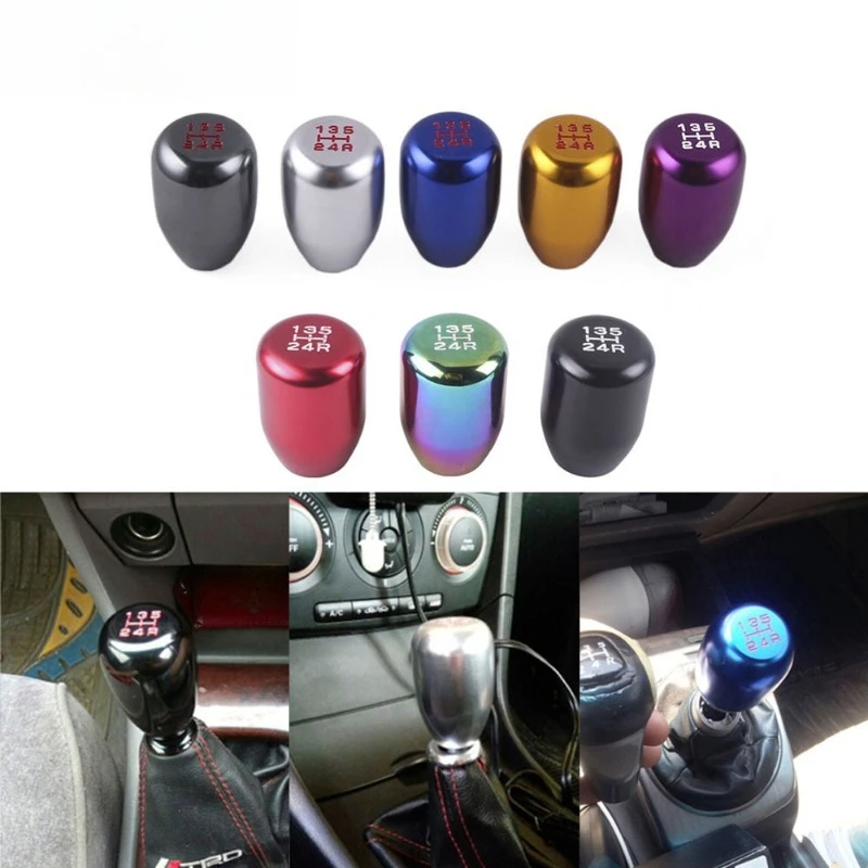 Aluminum Alloy Shift Knob 5 Speed Manual Racing Gear Head Universal Car Modification Accessory