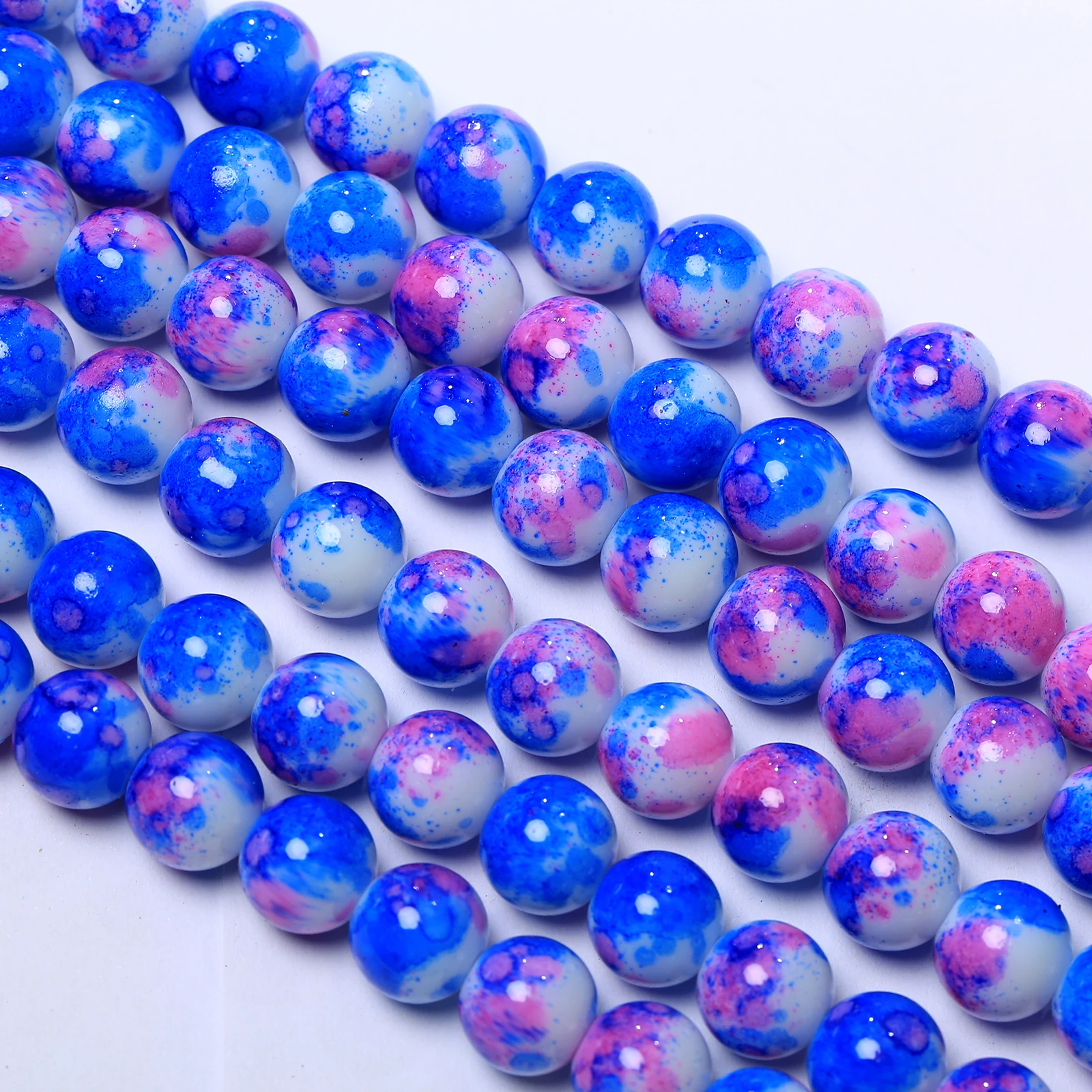 240pcs 10mm Multicolour Glass Beads with Speckles for DIY Bracelet Bangle Making 111 Sorts of Colors Could To Choose