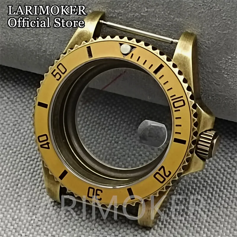 

LARIMOKER 2024year Bronze gold coating 40mm sterile watch case sapphire glass fit NH35 NH36 ETA2824 Miyota9015 PT5000 movement