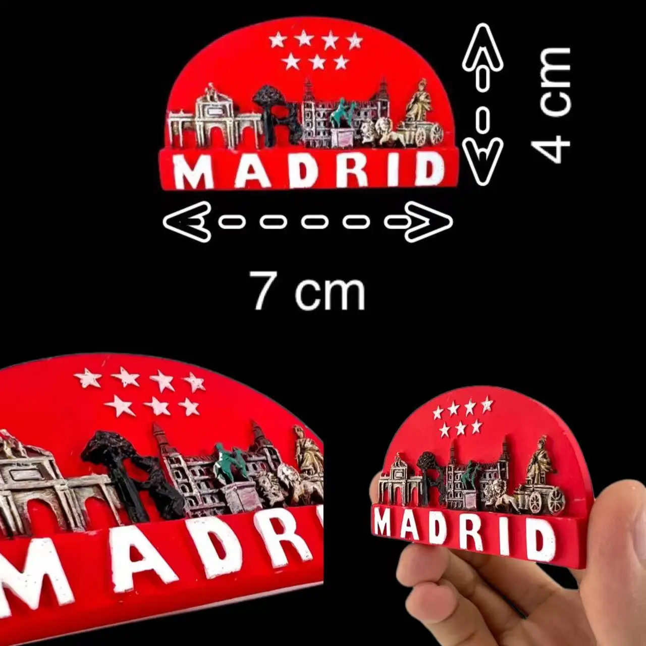 Madrid Spain Fridge Magnets Royal Palace of Madrid Black Bear Travel 3D Memorial Magnetic Refrigerator Stickers Gift