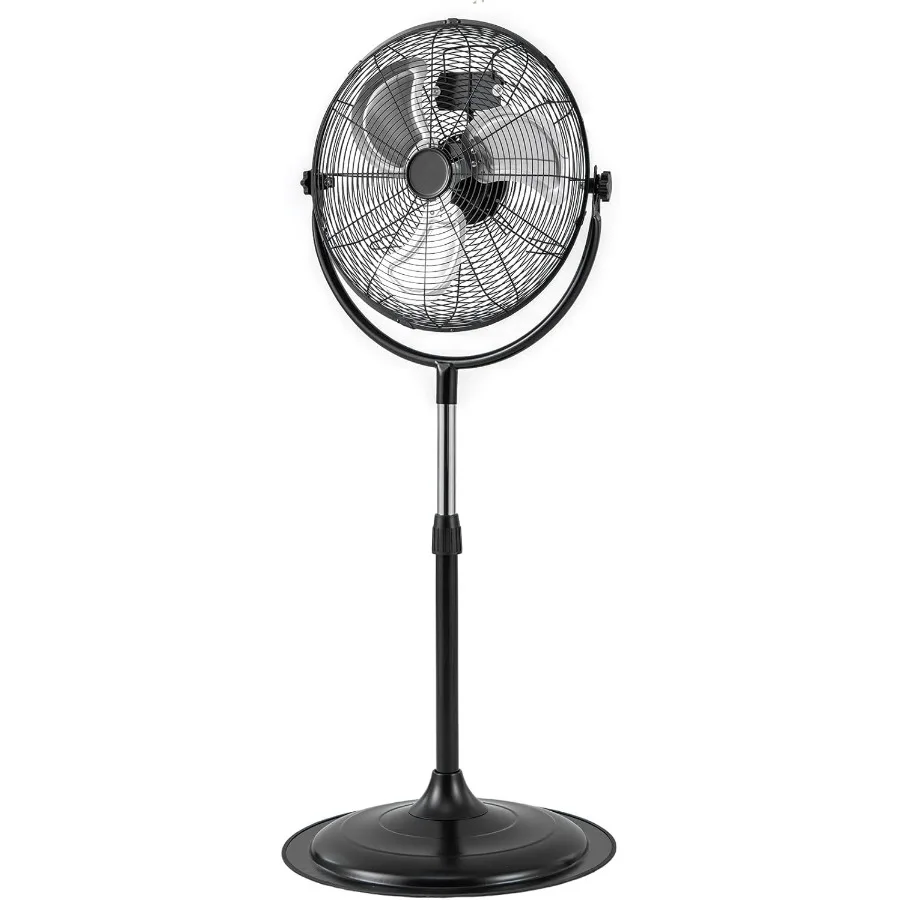 

18 High Velocity Pedestal Fan Industrial Oscillating Standing Fan w/3 Speeds 360 Tilt Adjustable Height Heavy Duty Metal Floor