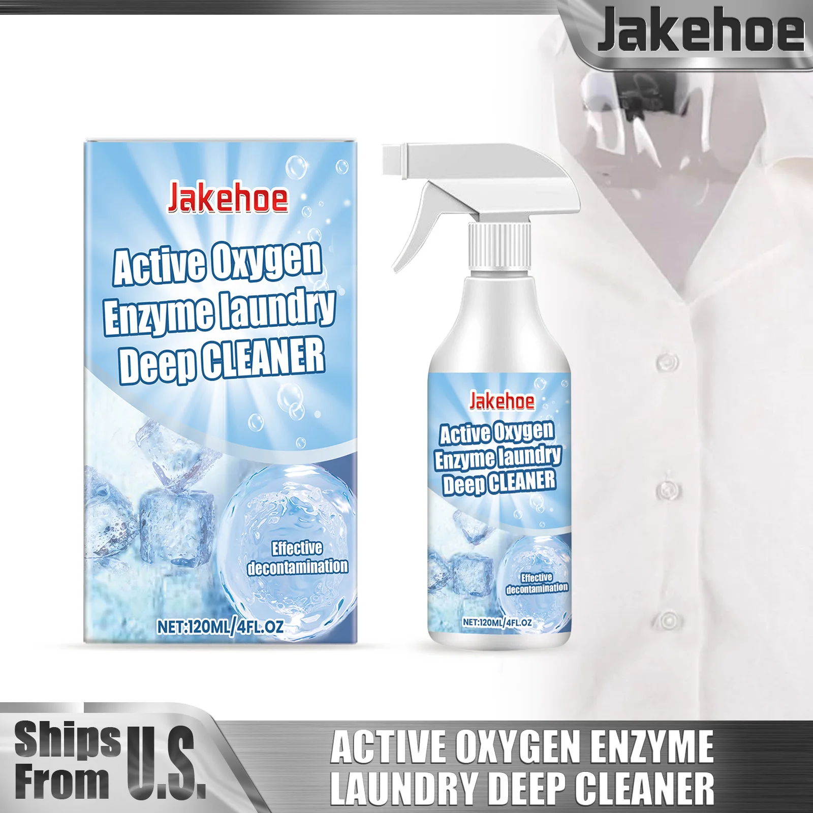 120ml Active Oxygen Cleaner Cleaning Sweat Oil Stains Clothing Detergent Gentle Enzyme Clothes Decontamination Easy Use Spray