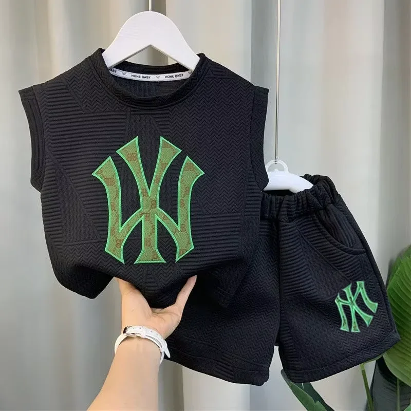 Summer Baby Boy Clothes Set Children Girls Solid Tshirts and Shorts 2 Pieces Suit Kid Short Sleeve Top Bottom Outfits Tracksuits