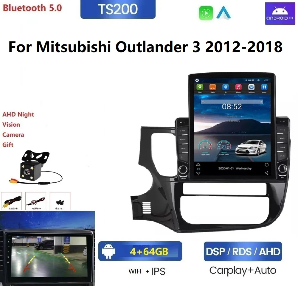 Android 2.5D screen IPS DSP Car DVD Player For Mitsubishi Outlander 3 2012-2018 2+32GB WIFI GPS BT Stereo SWC