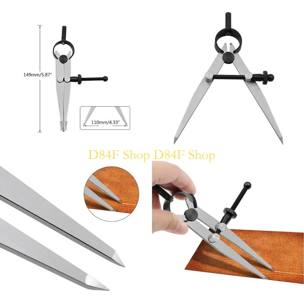 D84F Lockable Divider Wing Creaser Leathercraft Line Scribing Gauge Calipers