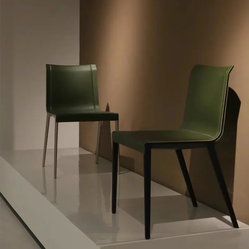 

Italian Minimalist Modern Dining Chair High-end Microfiber Leather Durable Back Chair Hermoso Y Elegante Dining Room Furniture