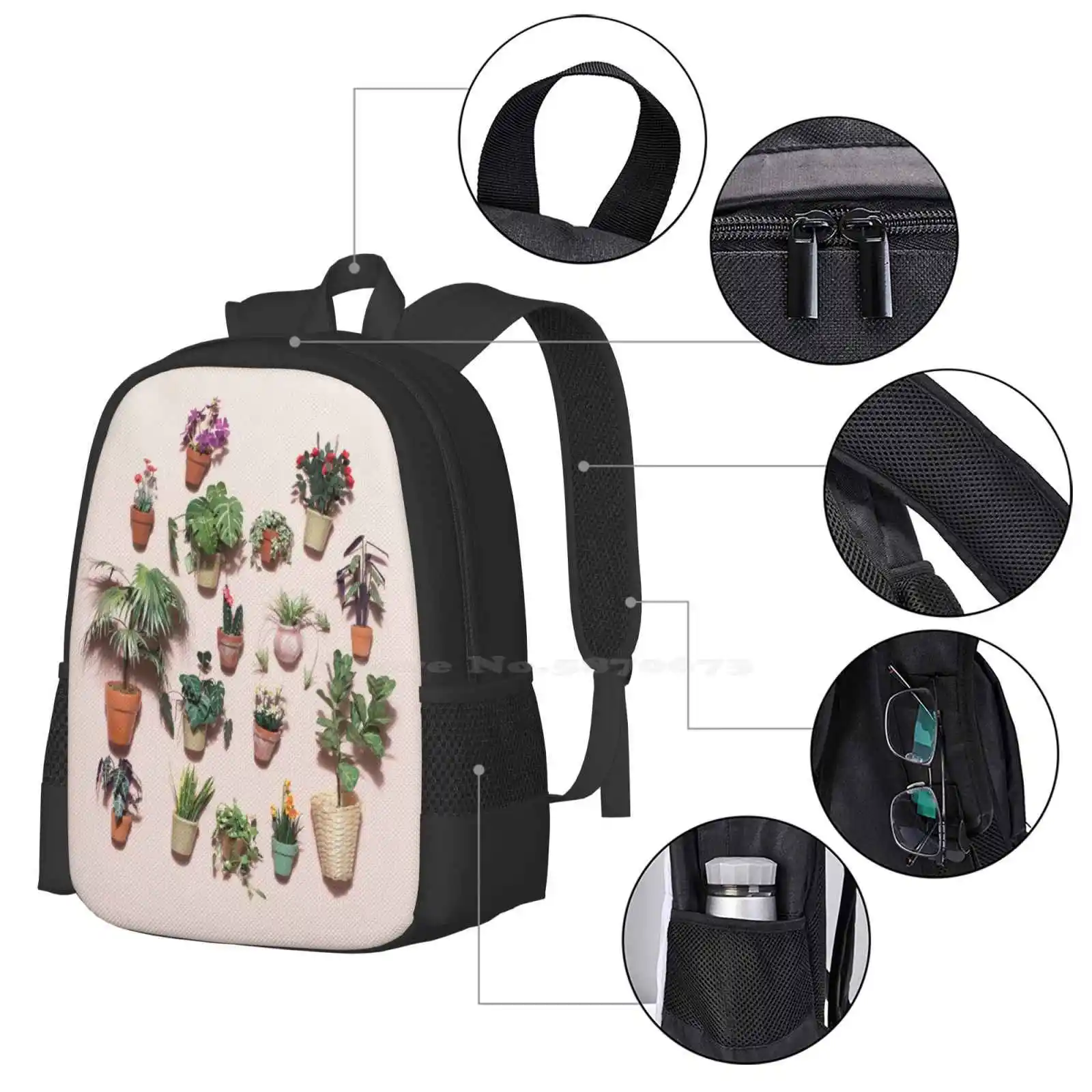 Mochila de plantas en miniatura, bolsas de moda, casa de muñecas en miniatura, papel rosa, planta de interior, planta en maceta, Monstera, gran oferta