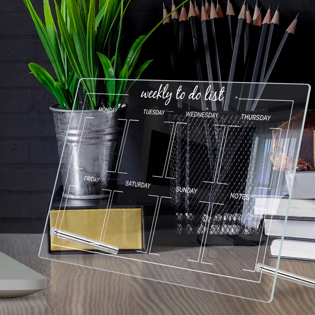 

1Set Acrylic Whiteboard Transparent Desktop Dry Erase Memo Board Multi-Function Tabletop Writable Planning Board
