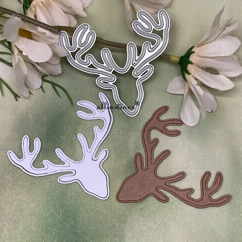 

New Christmas Big horn deer Metal Cutting Dies for DIY Scrapbooking Album Paper Cards Decorative Crafts Embossing Die Cuts