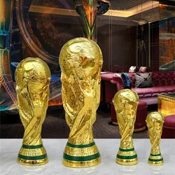 Football Match Gifts Golden Resin Football Trophy Champions Soccer Trophies Resin Ornament Home Decoration Craft for Room Decor