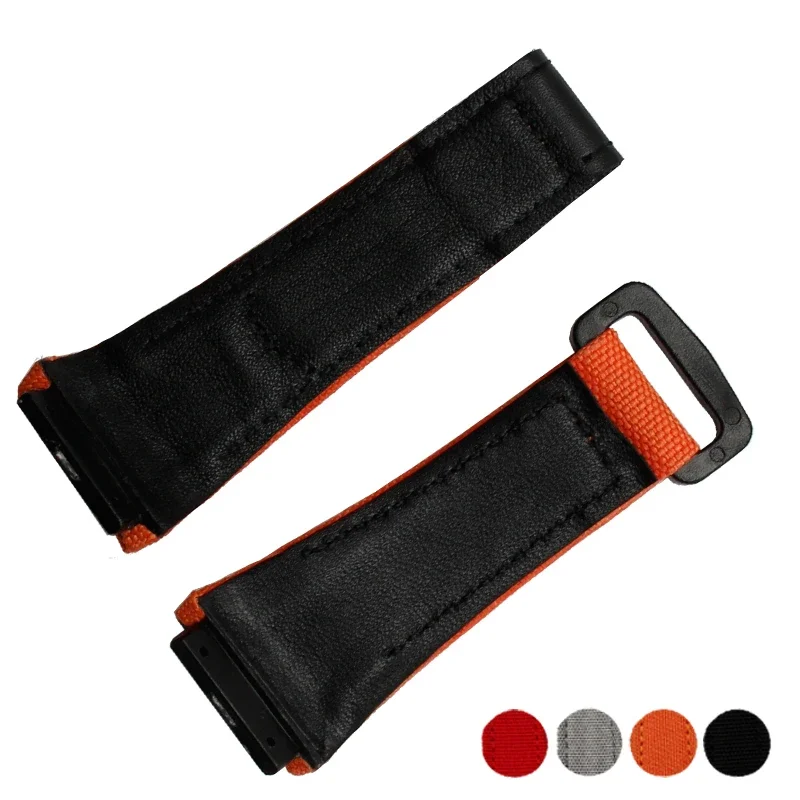 Watch Band For Richard Mille nylon strap men watch tool RM50/53 4-star 5-starscrewdriver Canvas+Genuine Leather Wrist stra 25mm