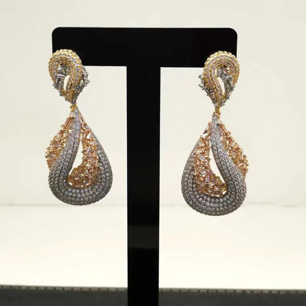 

GODKI MAXI африканские серьги с бантиками для женщин, свадебная вечеринка, кубический циркон, Дубай, свадебные серьги, букле д'орей, 2021,