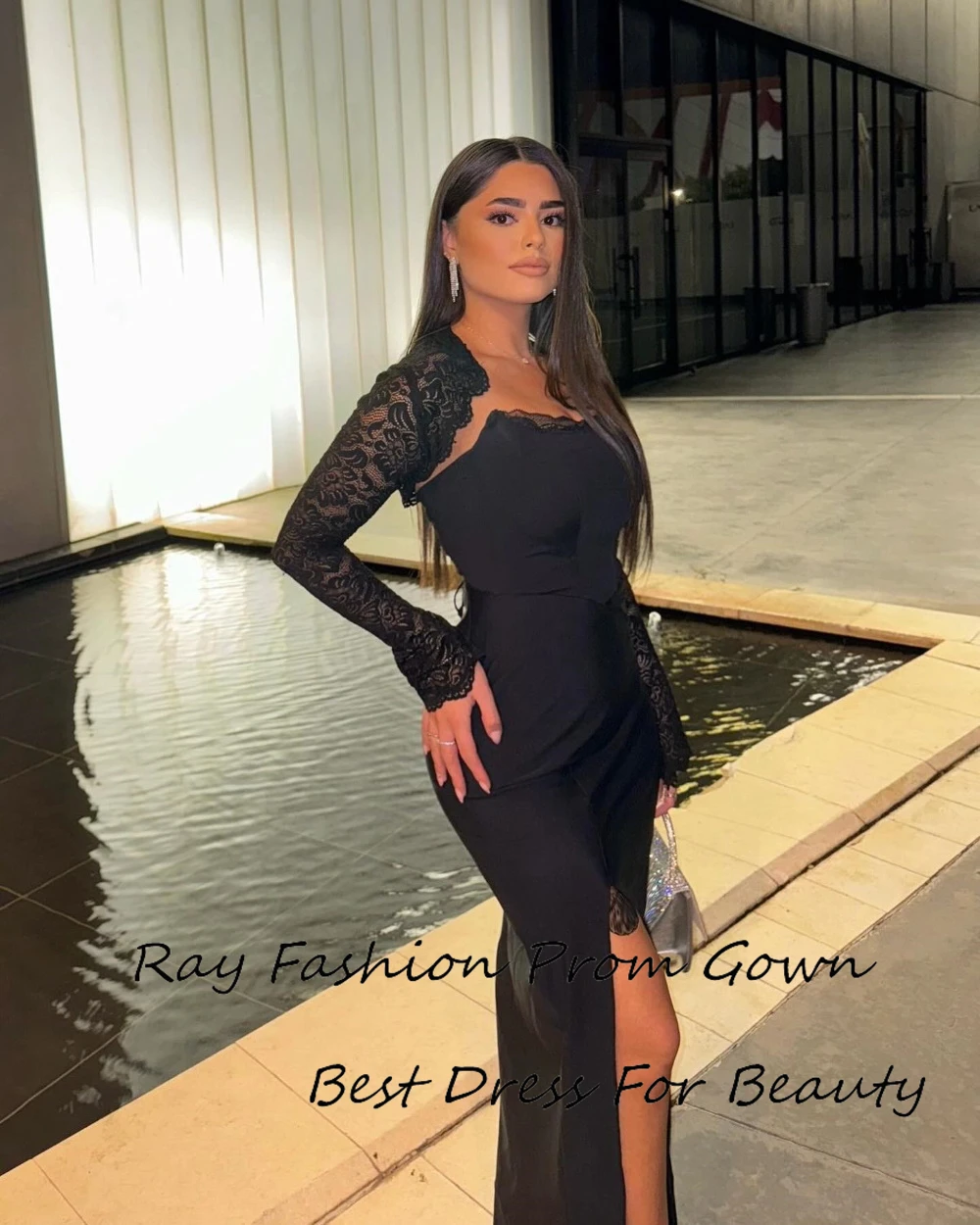 

Ray Fashion Кружевные вечерние платья платья de fiesta Платье для бала Формальные вечерние платья без бретелек с разрезом для сексуальных женщин