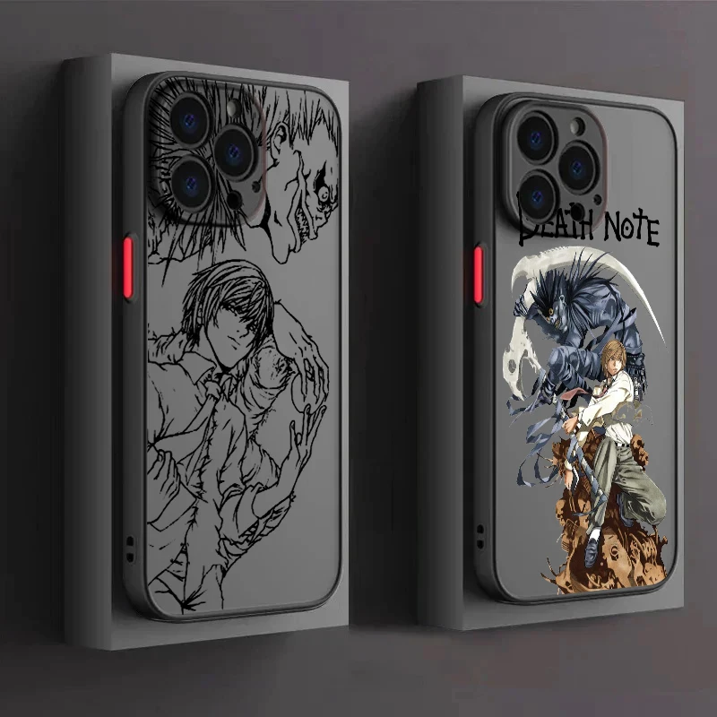 

D-DEATH NOTE Cool Fashion Frosted Translucent For Apple iPhone 15 14 13 12 11 XS XR X 8 7 SE Pro Max Plus Mini Matte Phone Case