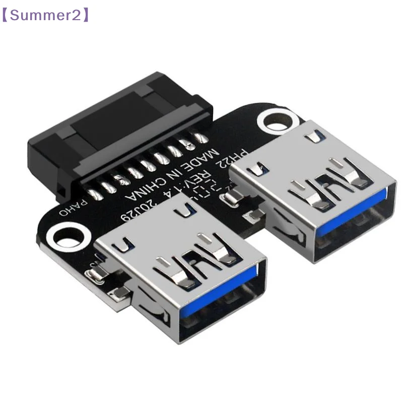 1Pcs USB 3.0 19/20 Pin Socket To Dual USB 3.0 A Splitter Anti-Interference Stable Female Motherboard Adapter〔Sum2〕