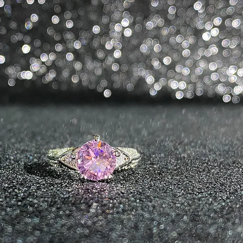 MDL Moissanit1 نمط هونج كونج شنت 1.0Ct نفس خاتم الزواج الماس الوردي 18 كيلو مطلي شعور عالي الجودة