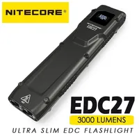 NITECORE EDC27 Rechargeable Tactical Flashlight 3000LM Mini Keychain Light EDC Torch Built in Li-ion Battery for Self Defense