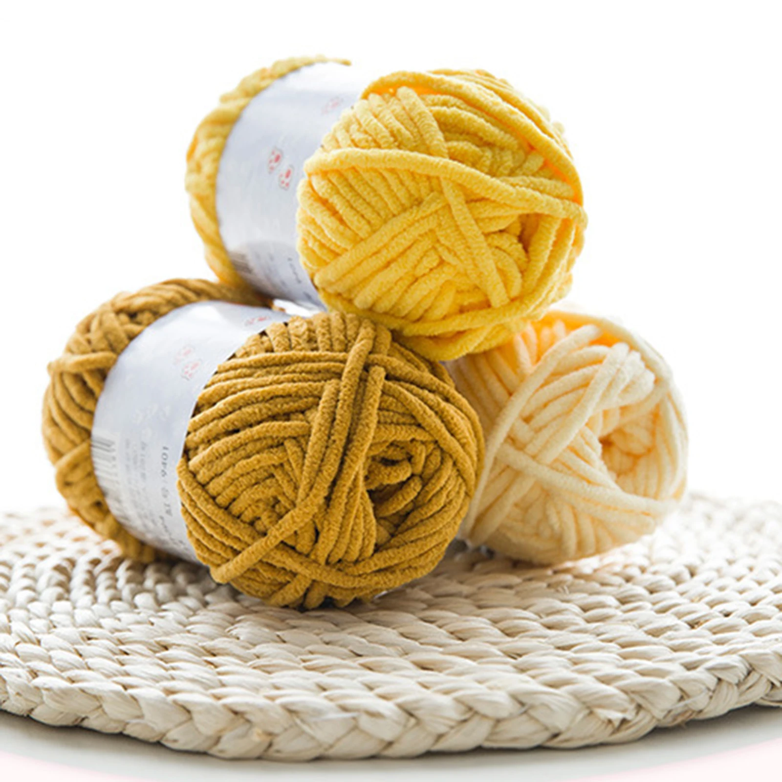 Fil de Velours Optique, Fil de Laine, Fil de Chenille Doux, Ligne de Tricot, Écharpe pour Bébé, Chapeau, Fait à la Main, DIY, 50g