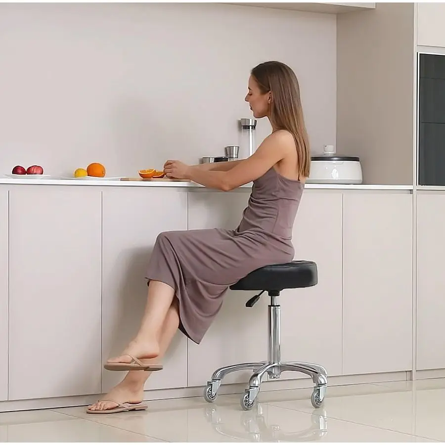 Swivel Stool Chair Adjustable Heavy Duty Barber Stool Hydraulic Rolling Work Stools with Wheels for Hair Beauty Salon Spa Home K