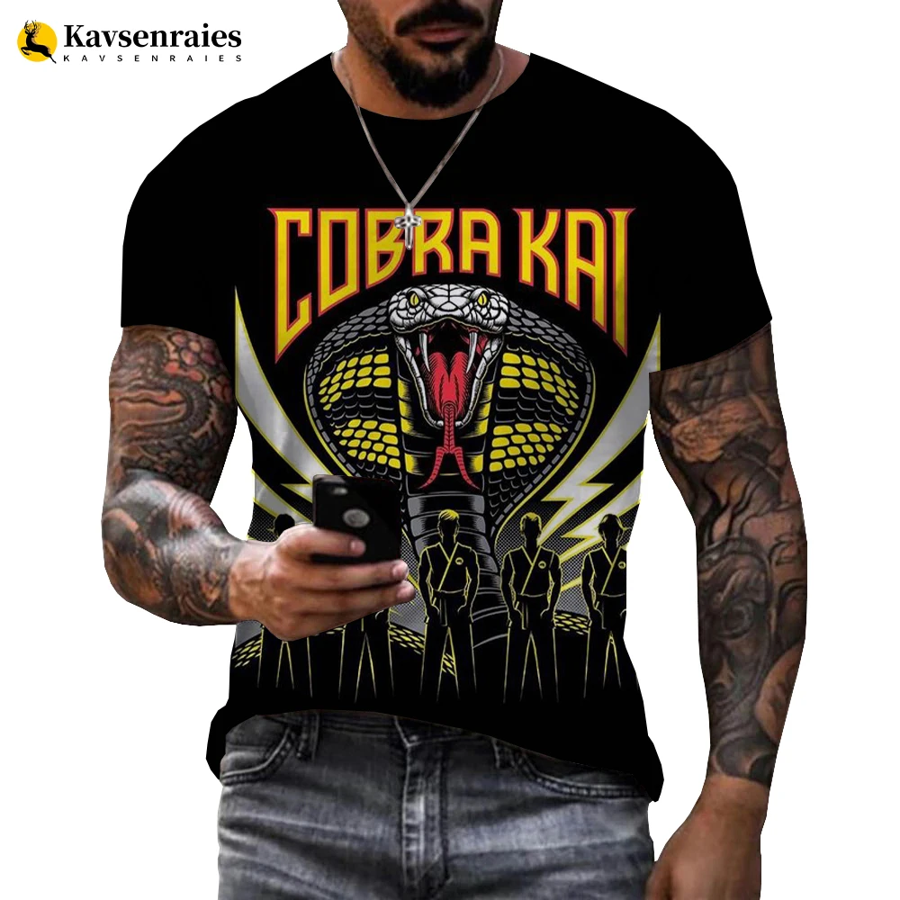 

Vintage Cobra Kai Graphic 3D T Shirt Men Streetwear Oversized Womens Clothing Summer Casual Harajuku Fashion Short Sleeve Tshirt