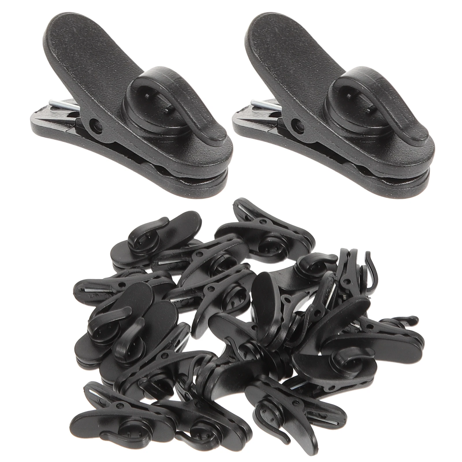 

20pcs Microphone Clips Cable Mount Clamp Adjustable Holder Black Durable Small Lightweight Practical Mic Accessories