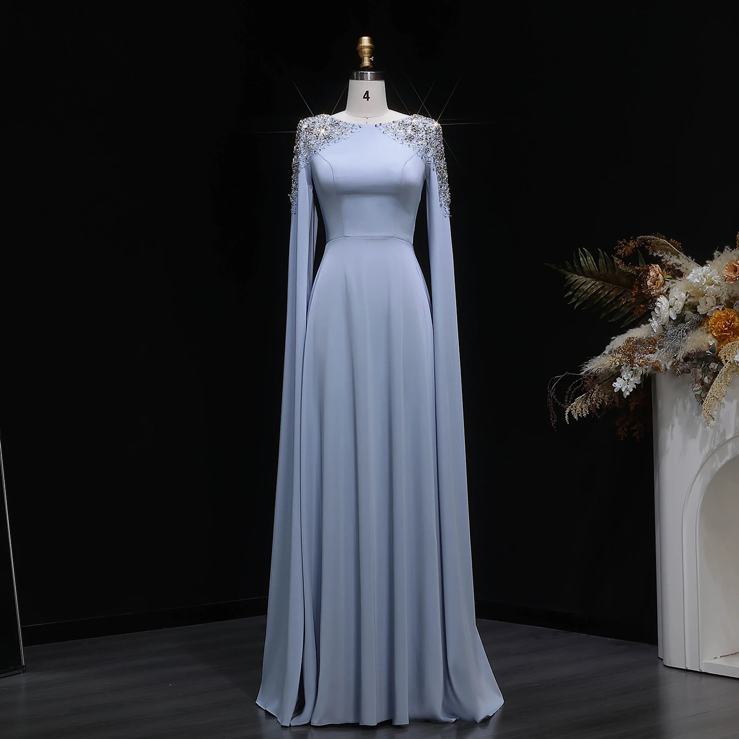 Sharon Said Elegantes Weißes Meerjungfrauenkleid Dubai Abendkleid Damen Hochzeitsfeier Umhangärmel Muslimische Formelle Kleider SF280 Maßanfertigung – Detail 37