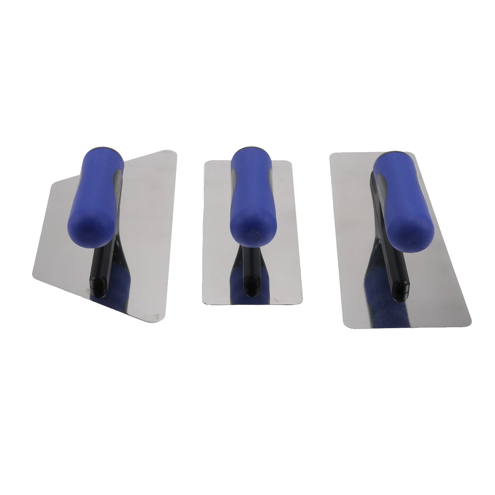 ABAE-Venetian Plaster Finishing Trowel Set - 3 Pcs Kit Polished Stainless Steel Trapezoid Blade With Soft Grip, For Drywall