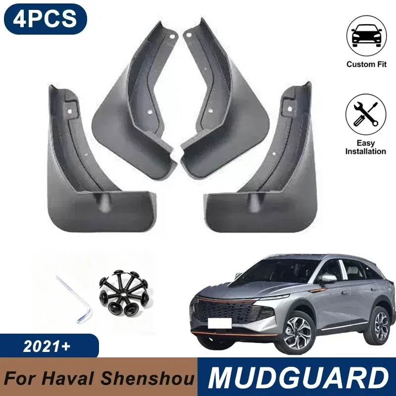 4PCS Car Mud Flaps For Haval Shenshou 2021 Waterproof Anti-Splash Fender Mudguards Auto Exterior Accessories