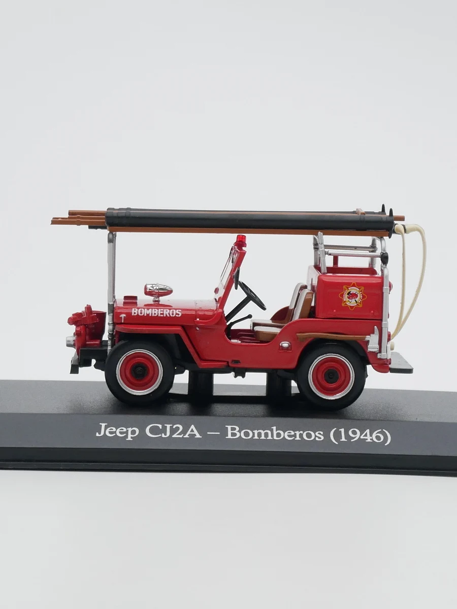 Ixo 1:43 Jeep CJ2A 1946 Argentine Fire Engine Diecast Car Model Metal Toy Vehicle