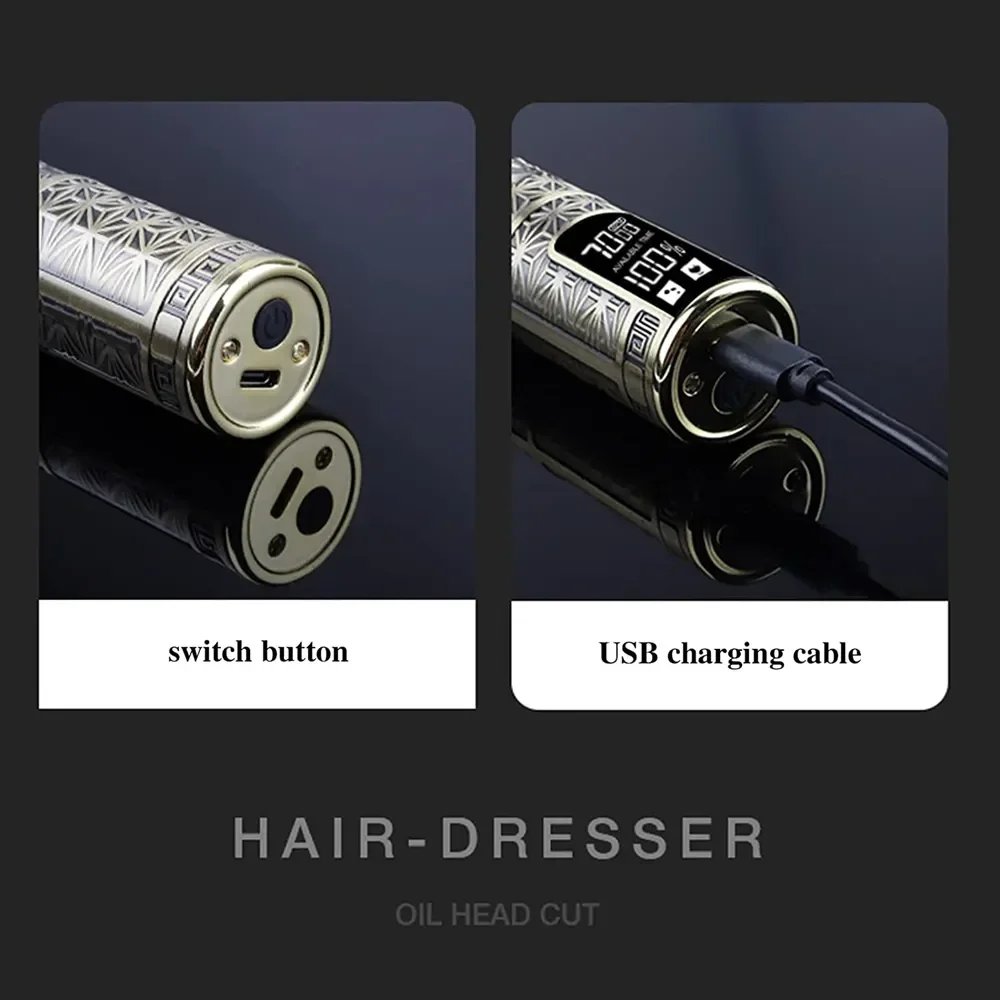 Electric Hair Trimmer T9 Vintage Hair Cutting Machine Digital Display Beard Shaver Trimmer USB Charging Hair Clipper Barber