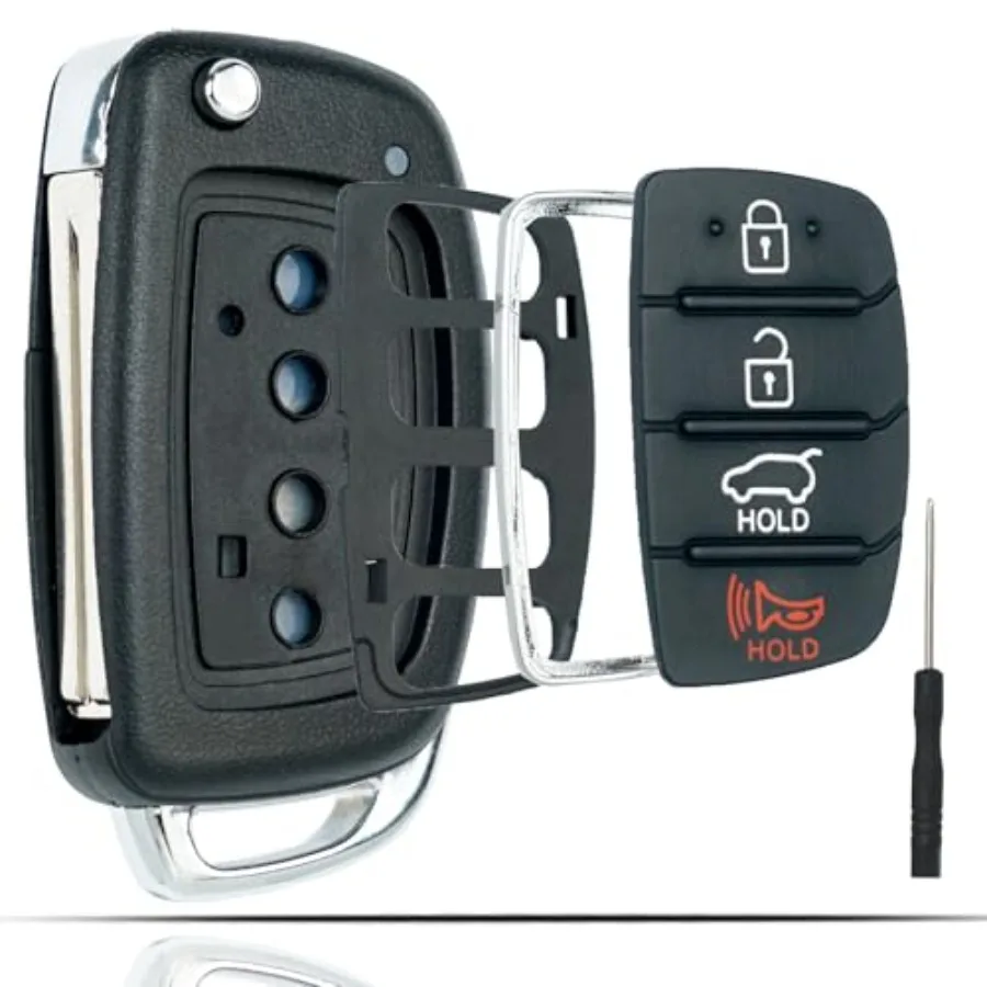 

Flip Key Fob Shell Case Replacement Fits for Hyundai Sonata Santa Fe 2013 2014 2015 2016 2017 2018 2019 2020 Keyless Entry Fold