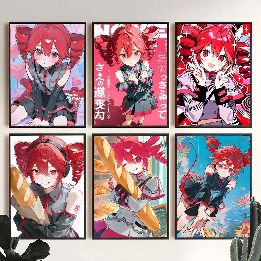 Virtual Singer V-Vocaloid Kasane Teto Poster Decorative Wall Art Stickers Mural For Home Living Room Hallway Decor Gift