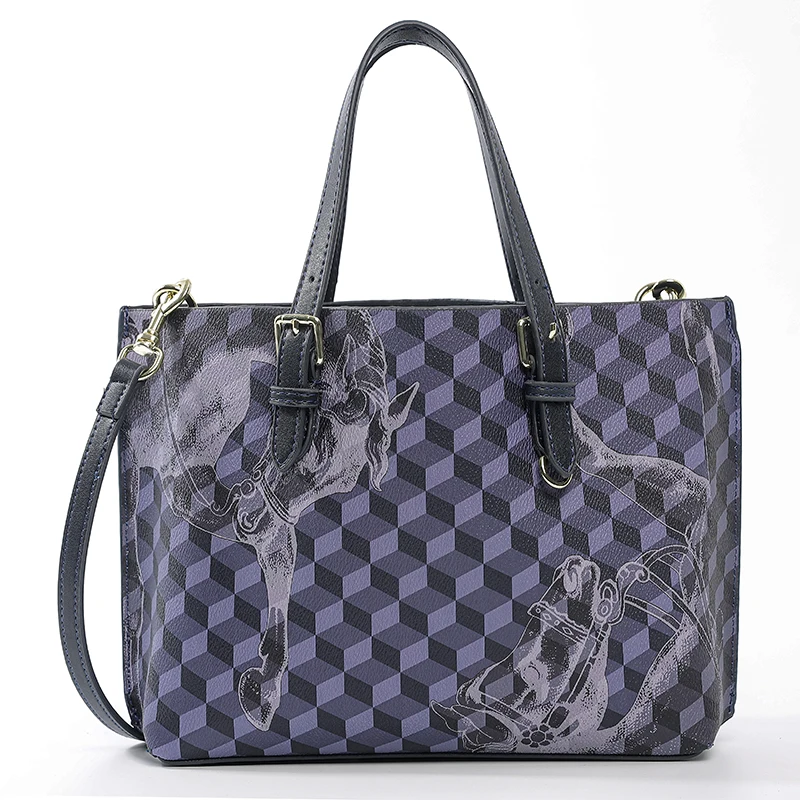 

Loup Noir Lady Crossbody Bag Unique Geometric Pattern Leather Design Fashionable Innovative Versatile Large Capacity Tote Bag