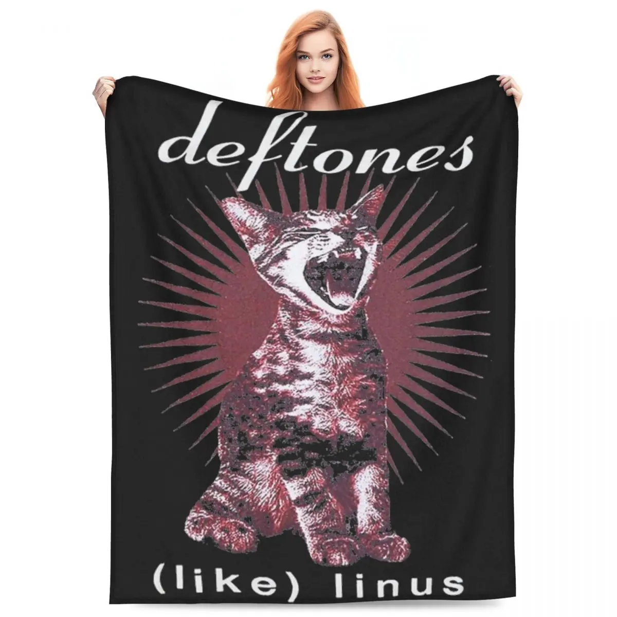 

Deftones Band White Pony Album Merch Blanket Fleece Home Alternative Metal Music Throw Blankets Cozy Warm for Bedroom Quilt