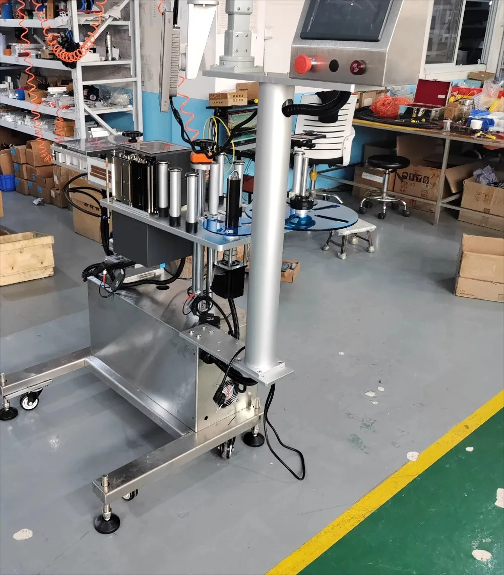 Automatic Print and Apply Carton Box Package Online Printing Labeling Machine on Top Flat Front Side