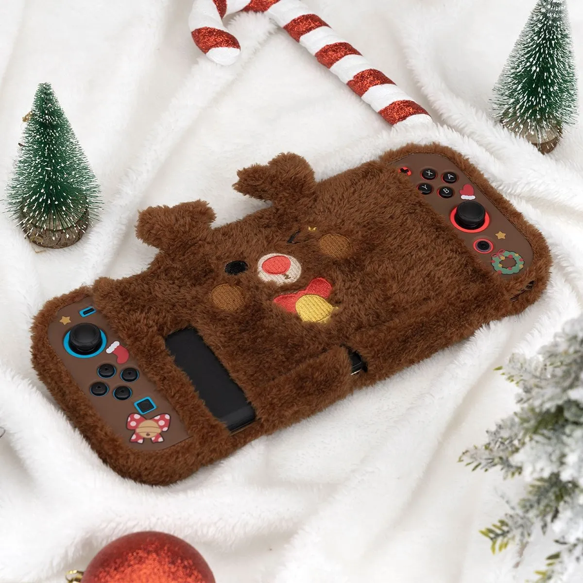 GeekShare Case For Nintendo Switch Kawaii Plush Bear Shell NS Joy-con Split Design Cover Switch Game Console Protective Cases
