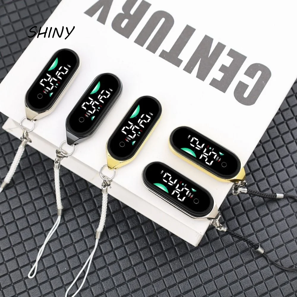 Silent Electronic Hanging Watch Luminous Digital Display School Clock Portable Waterproof Pendant Keychain Watch Adults