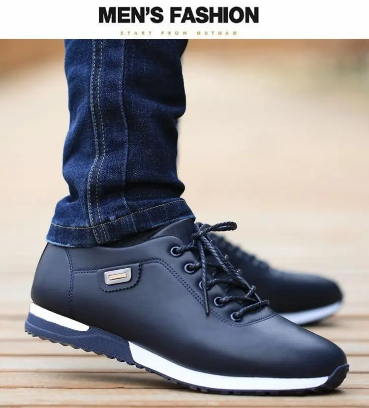 

2026 Men's summer New PU Leather Shoes Korean Edition Casual Waterproof Sports Breathable Board Shoes Youth Men's Shoes driving